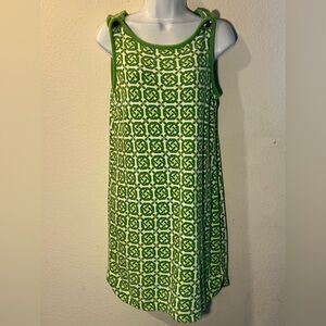 Vintage juicy Green Geometric Pattern Sleeveless Dress